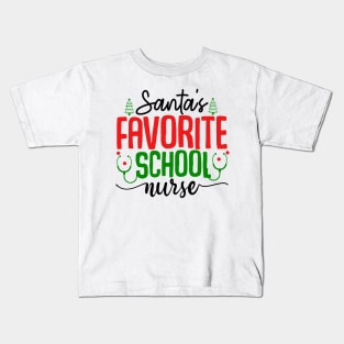 santas favorite school nurse Kids T-Shirt